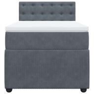 Боксспринг легло с матрак, тъмносиво, 100x200 см, кадифе