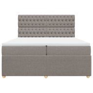 Боксспринг легло с матрак, таупе, 200x200 см, плат