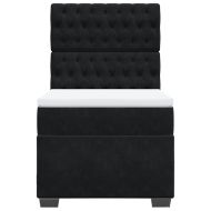 Боксспринг легло с матрак, черно, 100x200 см, кадифе