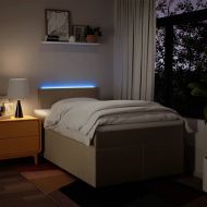 Боксспринг легло с матрак, кремаво, 120x190 см, плат