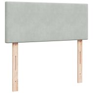 Боксспринг легло с матрак, светлосива, 120x190 см, кадифе