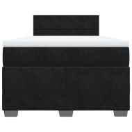 Боксспринг легло с матрак, черно, 120x200 см, кадифе