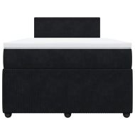 Боксспринг легло с матрак, черно, 120x190 см, кадифе