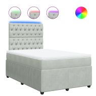 Боксспринг легло с матрак, светлосива, 120x190 см, кадифе