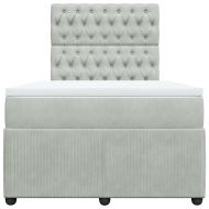 Боксспринг легло с матрак, светлосива, 120x190 см, кадифе