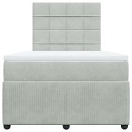 Боксспринг легло с матрак, светлосива, 120x190 см, кадифе