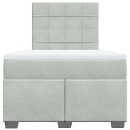 Боксспринг легло с матрак, светлосиво, 120x200 см, кадифе