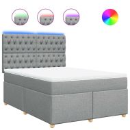 Боксспринг легло с матрак, светлосиво, 140x190 см плат