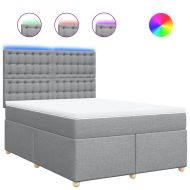 Боксспринг легло с матрак, светлосиво, 140x190 см плат