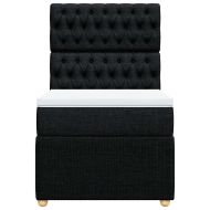 Боксспринг легло с матрак, черно, 80x200 см, плат