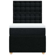 Боксспринг легло с матрак, черно, 80x200 см, плат