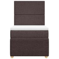 Боксспринг легло с матрак, тъмнокафяво, 90x200 см, плат