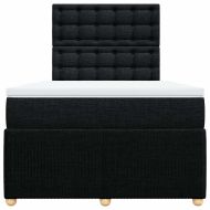 Боксспринг легло с матрак, черно, 120x190 см, плат