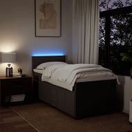 Боксспринг легло с матрак, тъмнокафяво, 90x190 см, плат