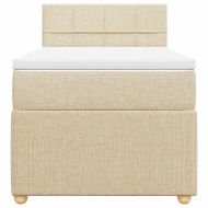 Боксспринг легло с матрак, кремава, 90x200 см, плат