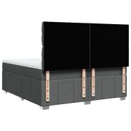 Боксспринг легло с матрак, тъмносиво, 200x200 см, плат