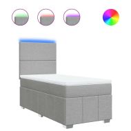 Боксспринг легло с матрак, светлосиво, 80x200 см, плат