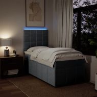 Боксспринг легло с матрак, светлосиво, 80x200 см, плат