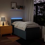 Боксспринг легло с матрак, синя, 90x200 см, плат