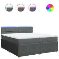 Боксспринг легло с матрак, тъмносиво, 200x200 см, плат