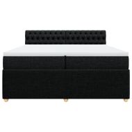 Боксспринг легло с матрак, черно, 200x200 см, плат