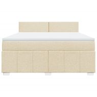 Боксспринг легло с матрак, кремава, 180x200 см, плат