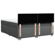 Боксспринг легло с матрак, тъмносиво, 180x200 см, плат