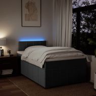 Боксспринг легло с матрак, тъмносиво, 120x190 см, плат