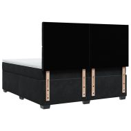 Боксспринг легло с матрак, черно, 180x200 см, кадифе