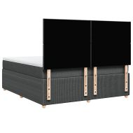 Боксспринг легло с матрак, тъмносиво, 180x200 см, плат