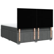 Боксспринг легло с матрак, тъмносиво, 180x200 см, плат