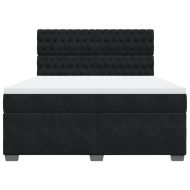 Боксспринг легло с матрак, черно, 180x200 см, кадифе
