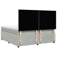 Боксспринг легло с матрак, светлосиво, 180x200 см, кадифе