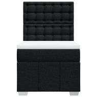 Боксспринг легло с матрак, черно, 80x200 см, плат