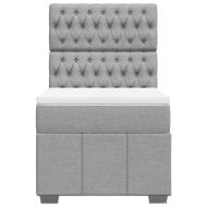 Боксспринг легло с матрак, светлосива, 90x190 см, плат