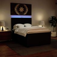 Боксспринг легло с матрак, черно, 140x200 см, изкуствена кожа