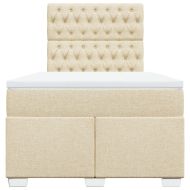 Боксспринг легло с матрак, кремаво, 120x190 см, плат