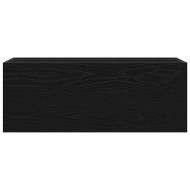 Стенен шкаф за баня, черни, 80x25x30 см, инженерно дърво