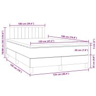 Боксспринг легло с матрак и LED, тъмносиво, 120x190 см, кадифе