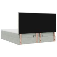 Османска легло с матраци и LED, светлосиво, 160x200 см, кадифе