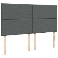 Османска легло с матрак и LED, тъмносиво, 180x200 см, плат