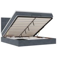 Османска легло с матраци и LED, тъмносиво, 180x200 см, кадифе