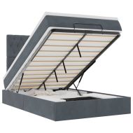 Османска легло с матраци и LED, тъмносиво, 120x200 см, кадифе