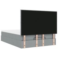 Османско легло с матрак & Светодиоди Светло сиво 140x190cm Плат