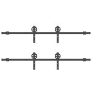 Комплект механизъм за плъзгаща врата, 366 см, стомана, черен