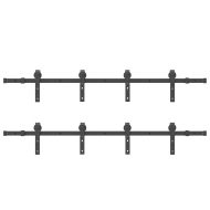 Комплект механизъм за плъзгаща врата, 366 см, стомана, черен