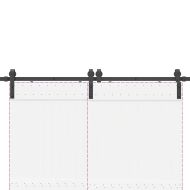 Комплект механизъм за плъзгаща врата, 366 см, стомана, черен