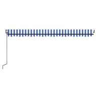 Автоматично прибираща се тента, 500x350 см, синьо и бяло