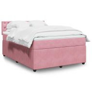 Боксспринг легло с матрак, розово, 160x200 см, кадифе