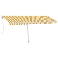 Автоматичен сенник LED и сензор за вятър 500x300 см жълто/бяло